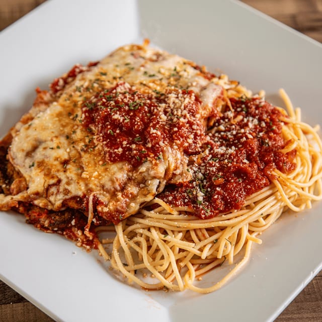 Eggplant Parmigiana Lunch.