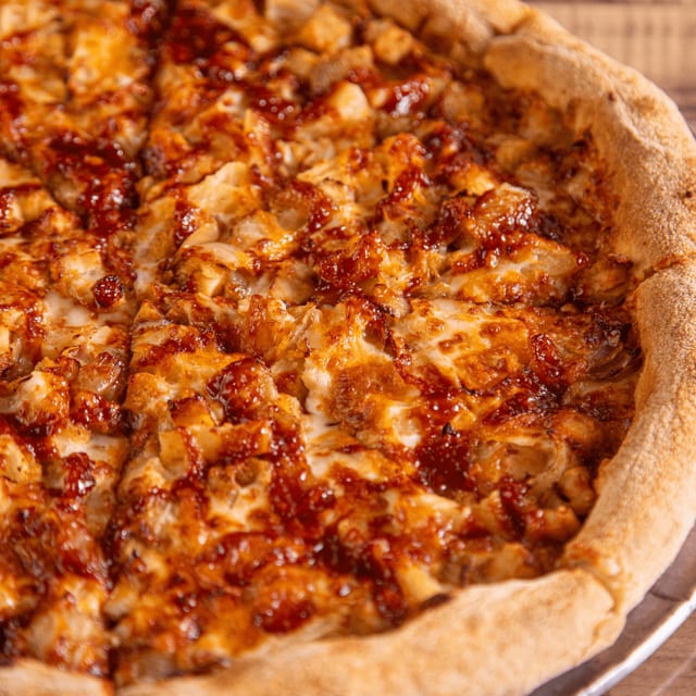 Hawaiian BBQ chicken pizza.
