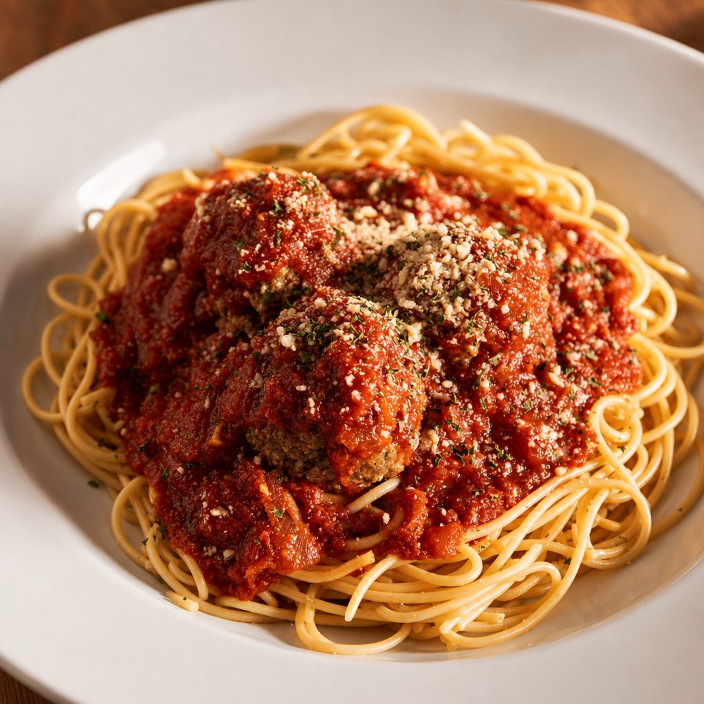 Meatball Pasta Dinner.