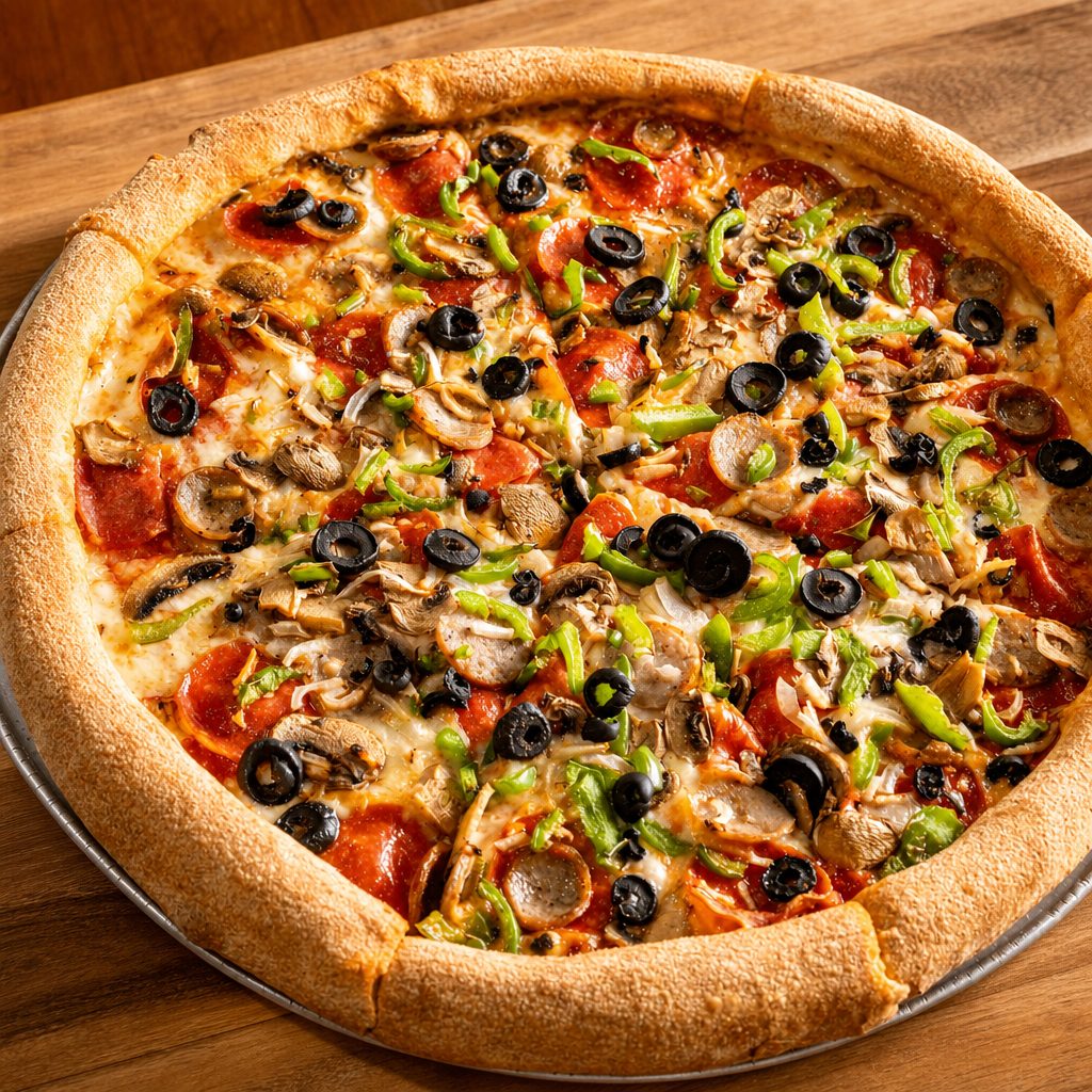 Davie's Best Deluxe Pizza.