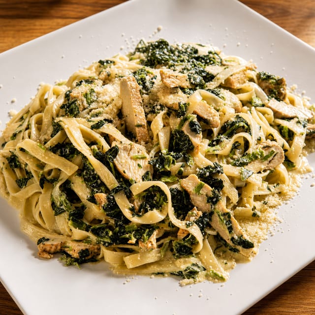 Chicken Spinach Alfredo Lunch.