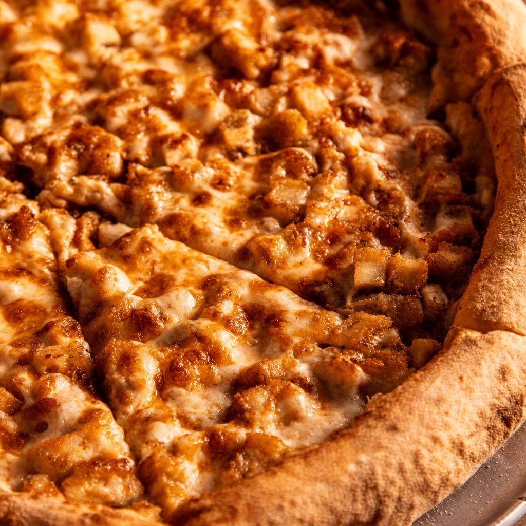 Chicken wing pizza slice.