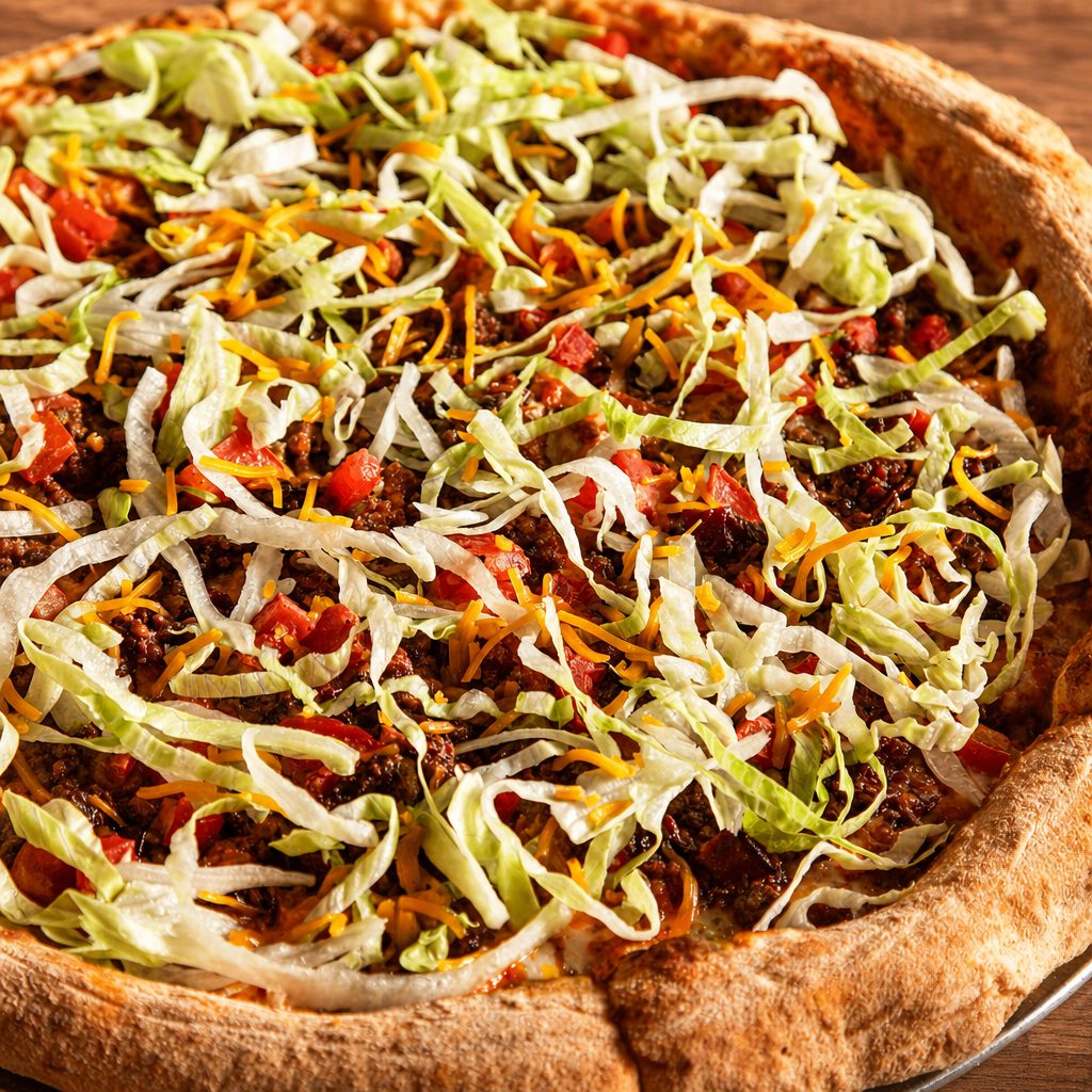 Bacon double cheeseburger pizza.