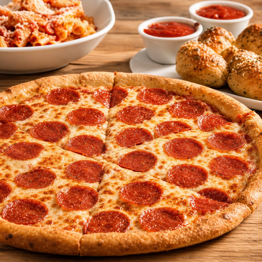 Spec. #3; Pizza, Pasta & A Dozen Rolls.