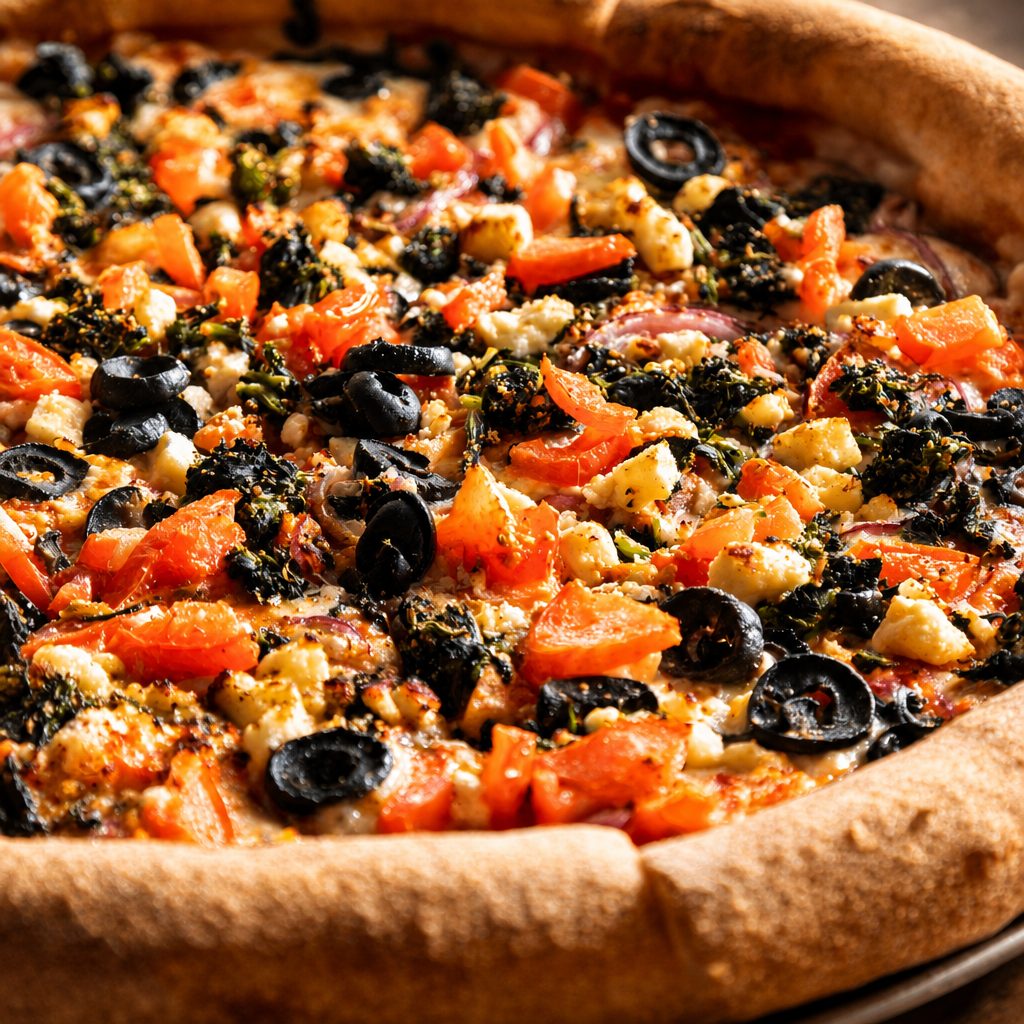 Greek pizza slice.