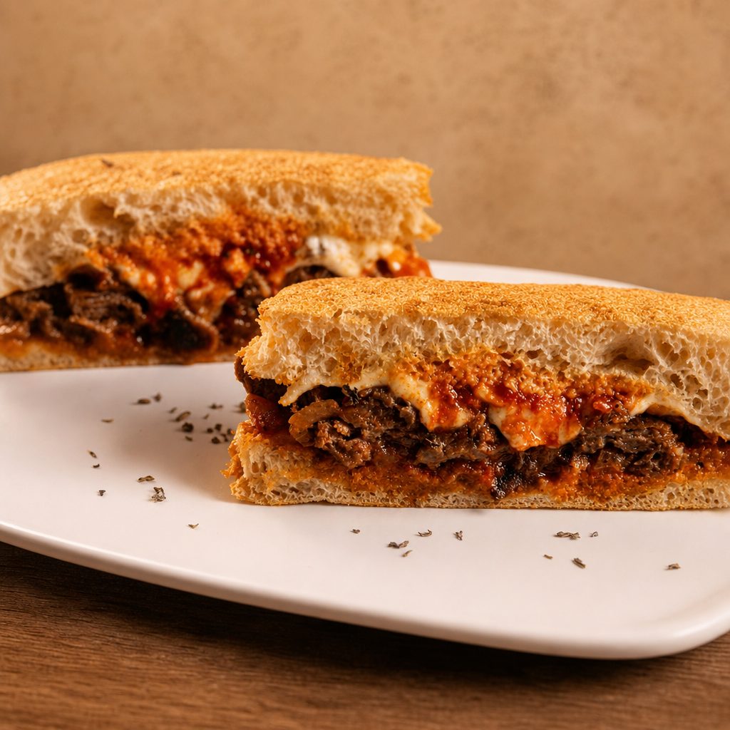 Steak Marinara Sandwich.