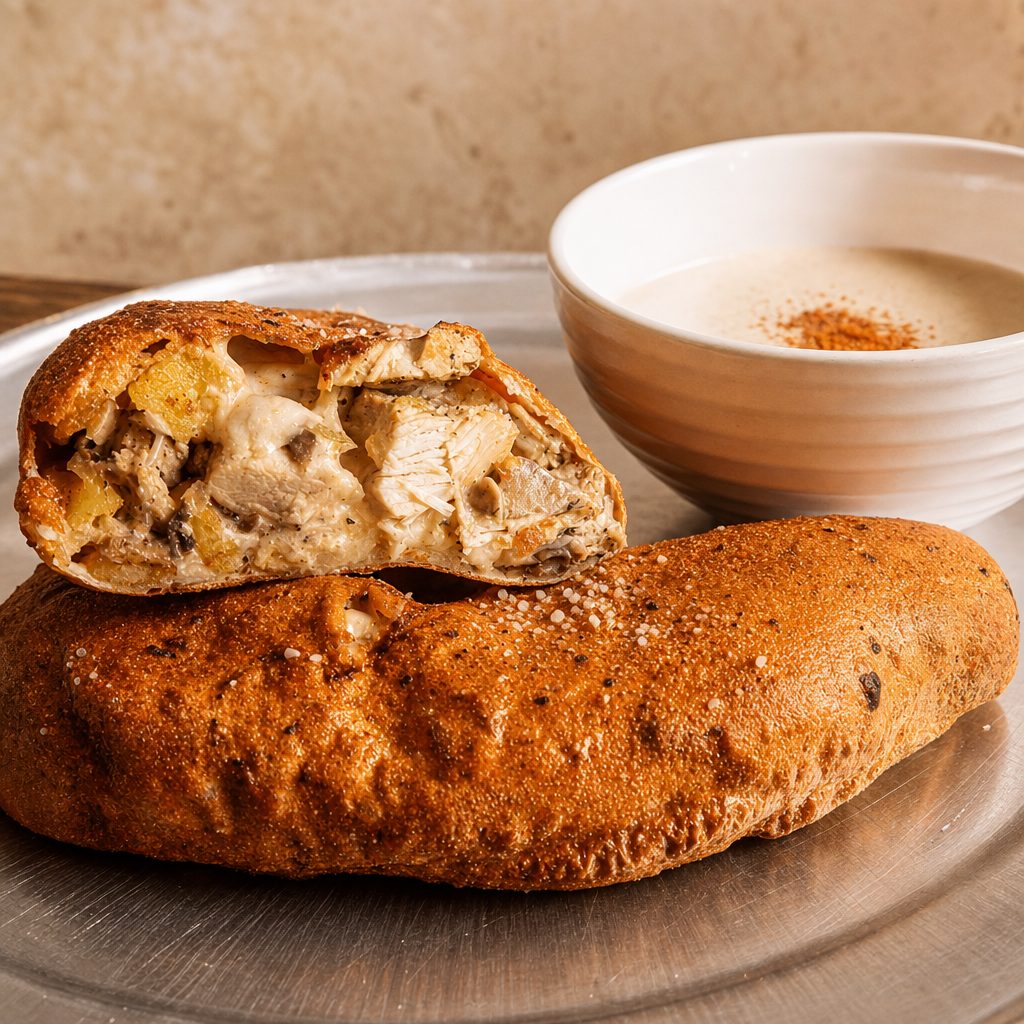 Chicken bomb stromboli.